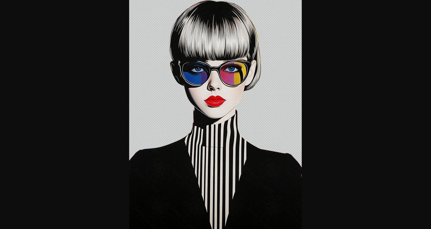Modern Art Styled Fashion Ad Photo With A Transparent Background 026 SN2853 - Sweet As Hell Designs