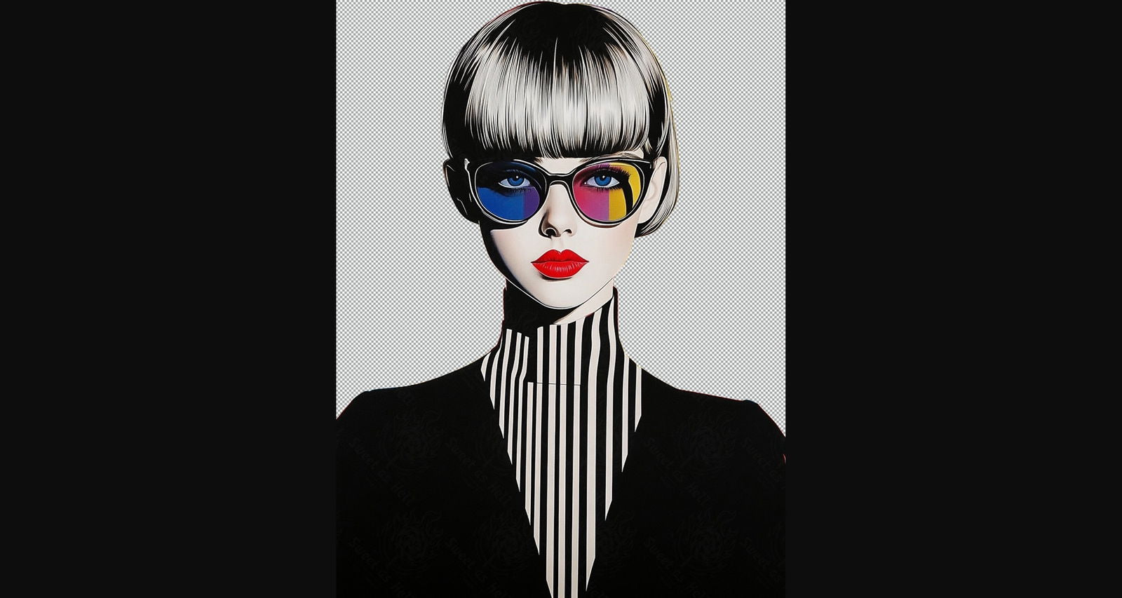 Modern Art Styled Fashion Ad Photo With A Transparent Background 026 SN2853 - Sweet As Hell Designs