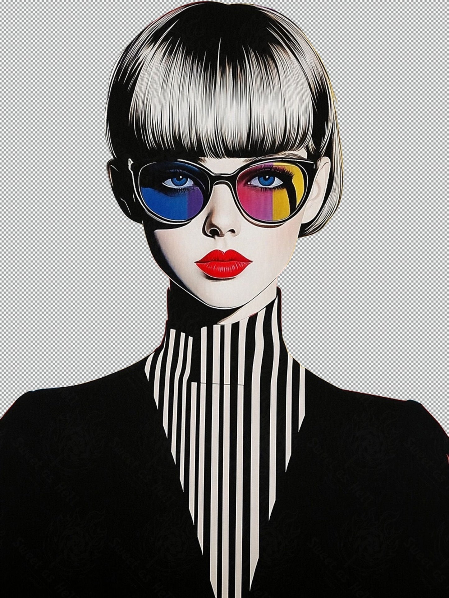 Modern Art Styled Fashion Ad Photo With A Transparent Background 026 SN2853 - Sweet As Hell Designs
