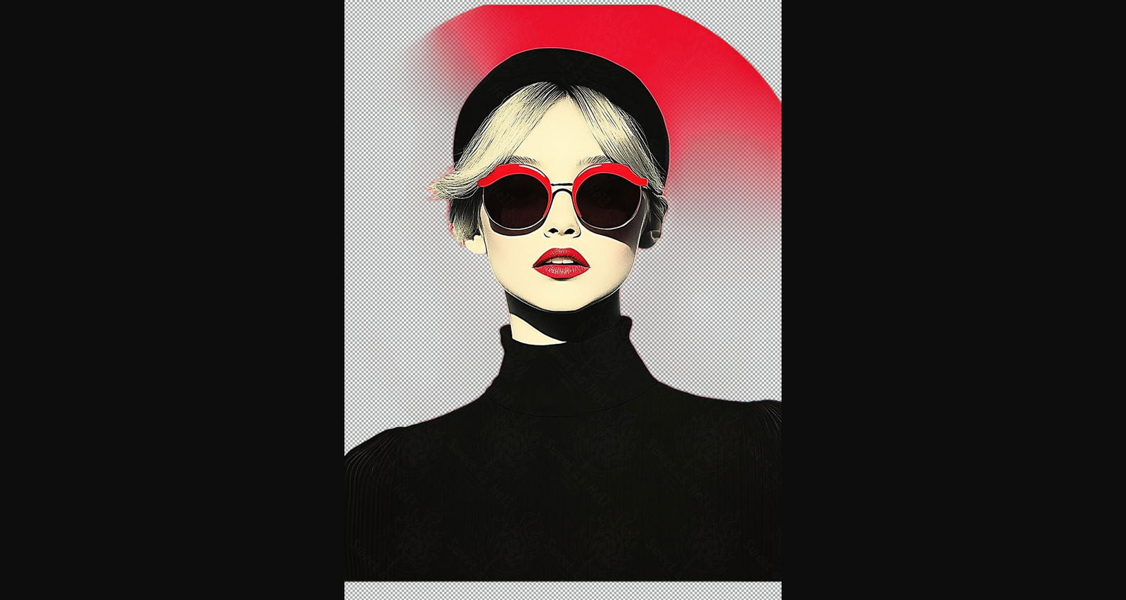 Modern Art Styled Fashion Ad Photo With A Transparent Background 031 SN2858 - Sweet As Hell Designs