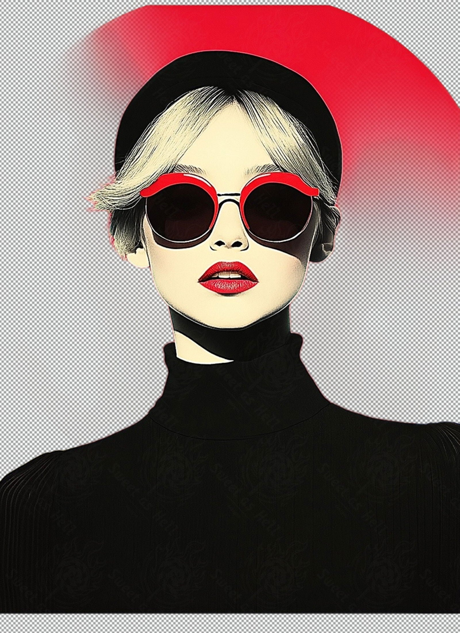 Modern Art Styled Fashion Ad Photo With A Transparent Background 031 SN2858 - Sweet As Hell Designs