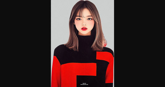 Modern Art Styled Fashion Ad Photo With A Transparent Background 042 SN2869 - Sweet As Hell Designs