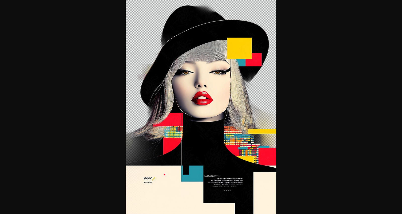 Modern Art Styled Fashion Ad Photo With A Transparent Background 044 SN2871 - Sweet As Hell Designs
