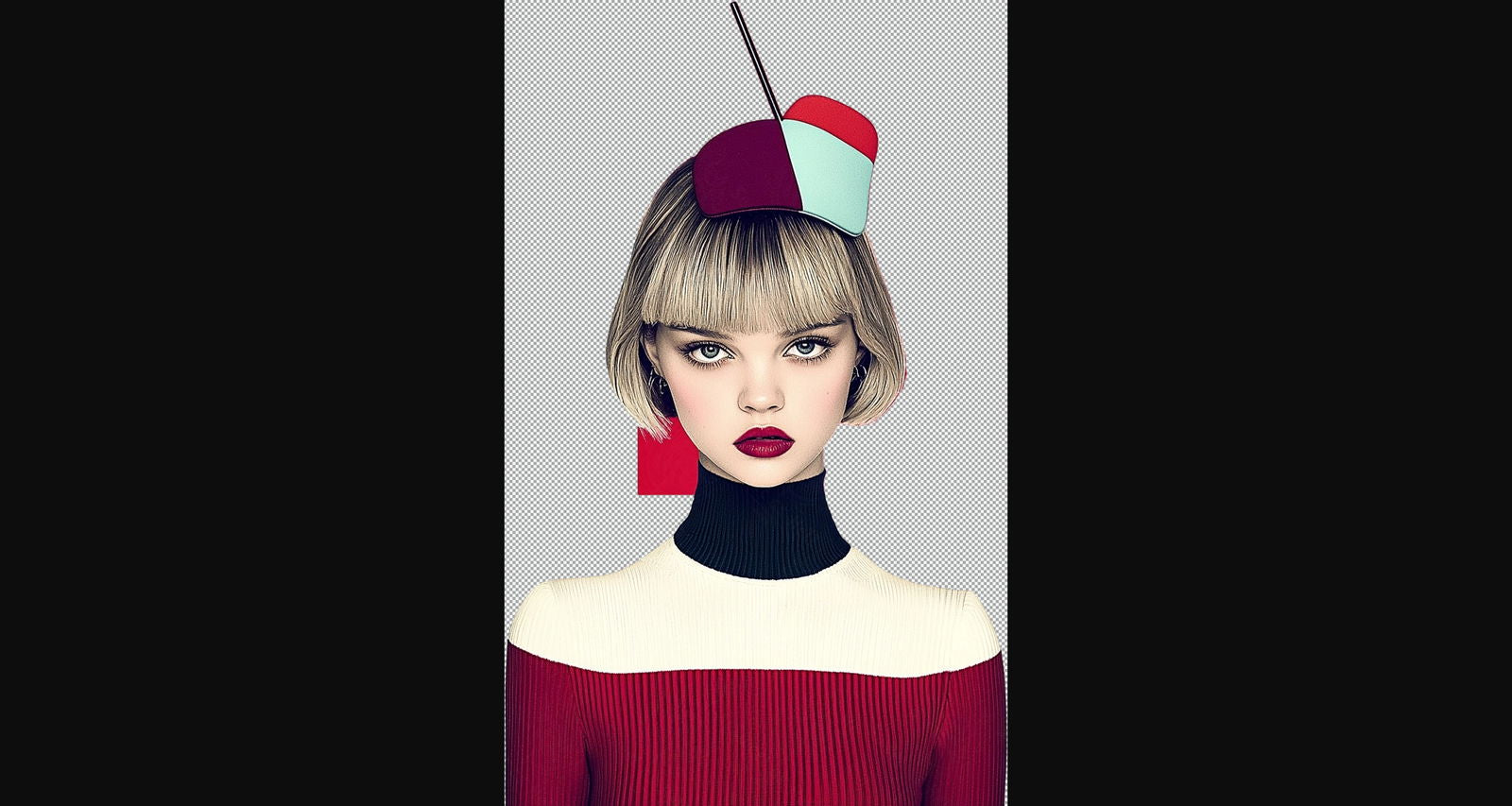 Modern Art Styled Fashion Ad Photo With A Transparent Background 048 SN2875 - Sweet As Hell Designs