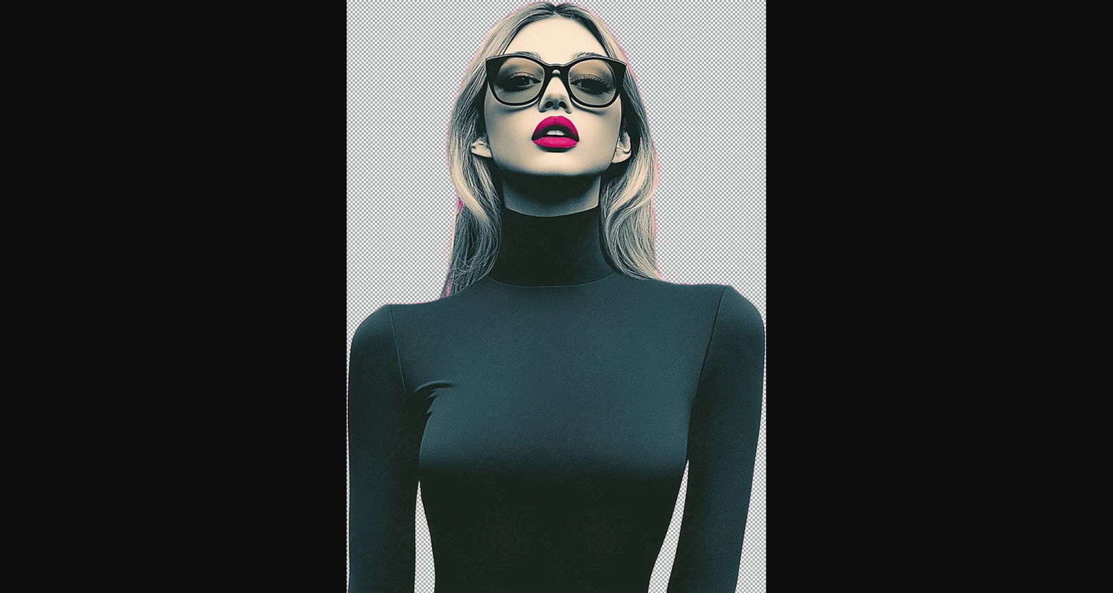 Modern Art Styled Fashion Ad Photo With A Transparent Background 053 SN2880 - Sweet As Hell Designs