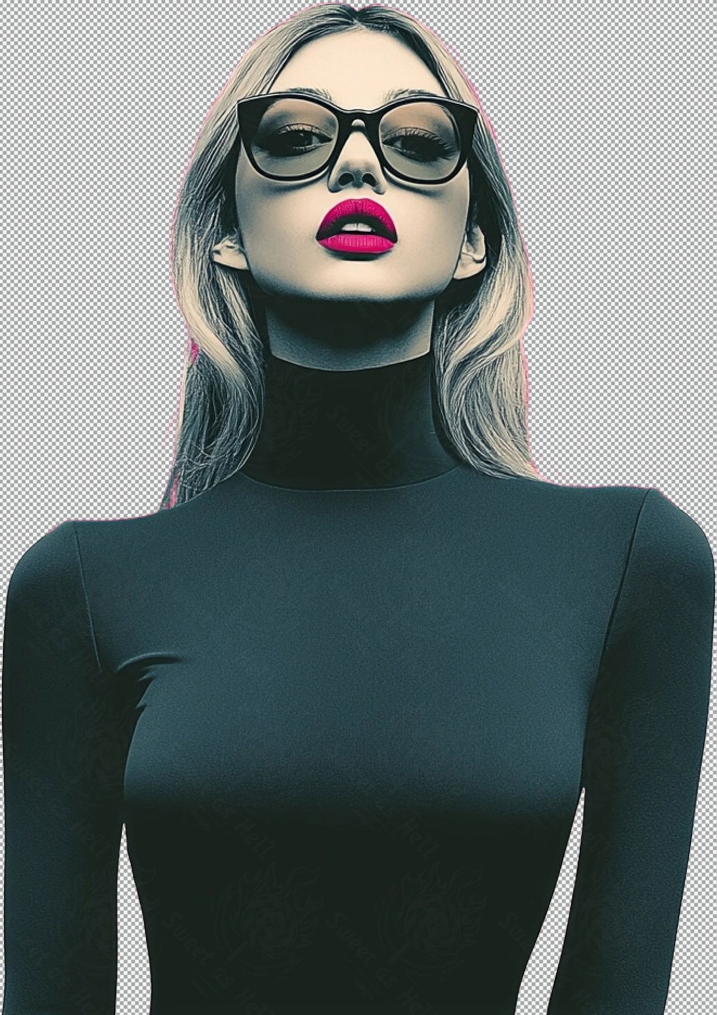 Modern Art Styled Fashion Ad Photo With A Transparent Background 053 SN2880 - Sweet As Hell Designs