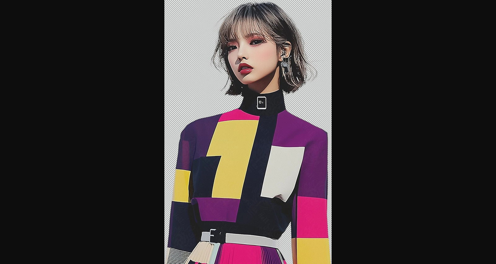 Modern Art Styled Fashion Ad Photo With A Transparent Background 058 SN2885 - Sweet As Hell Designs