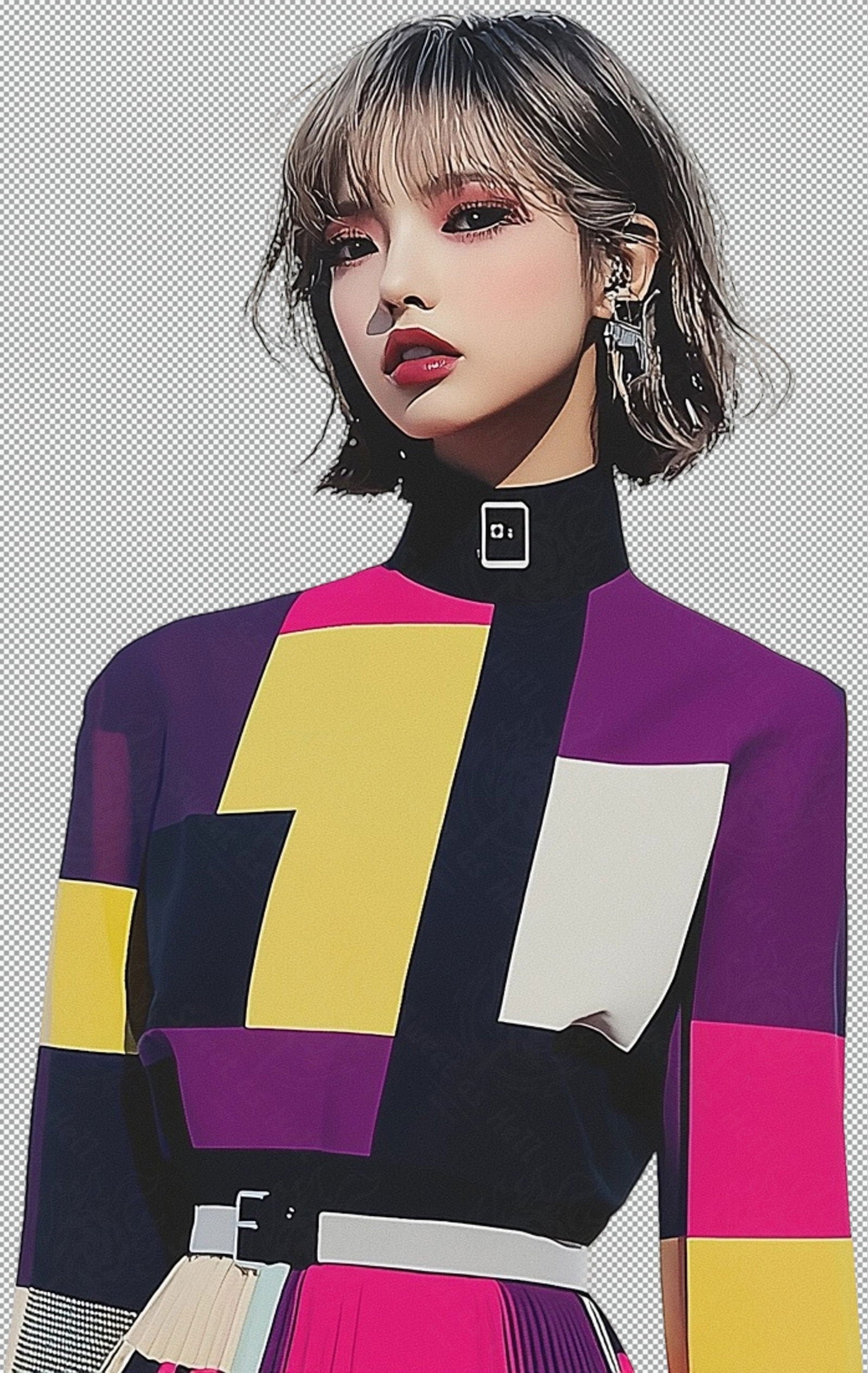 Modern Art Styled Fashion Ad Photo With A Transparent Background 058 SN2885 - Sweet As Hell Designs