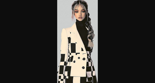 Modern Art Styled Fashion Ad Photo With A Transparent Background 059 SN2886 - Sweet As Hell Designs