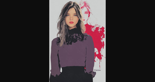 Modern Art Styled Fashion Ad Photo With A Transparent Background 060 SN2887 - Sweet As Hell Designs