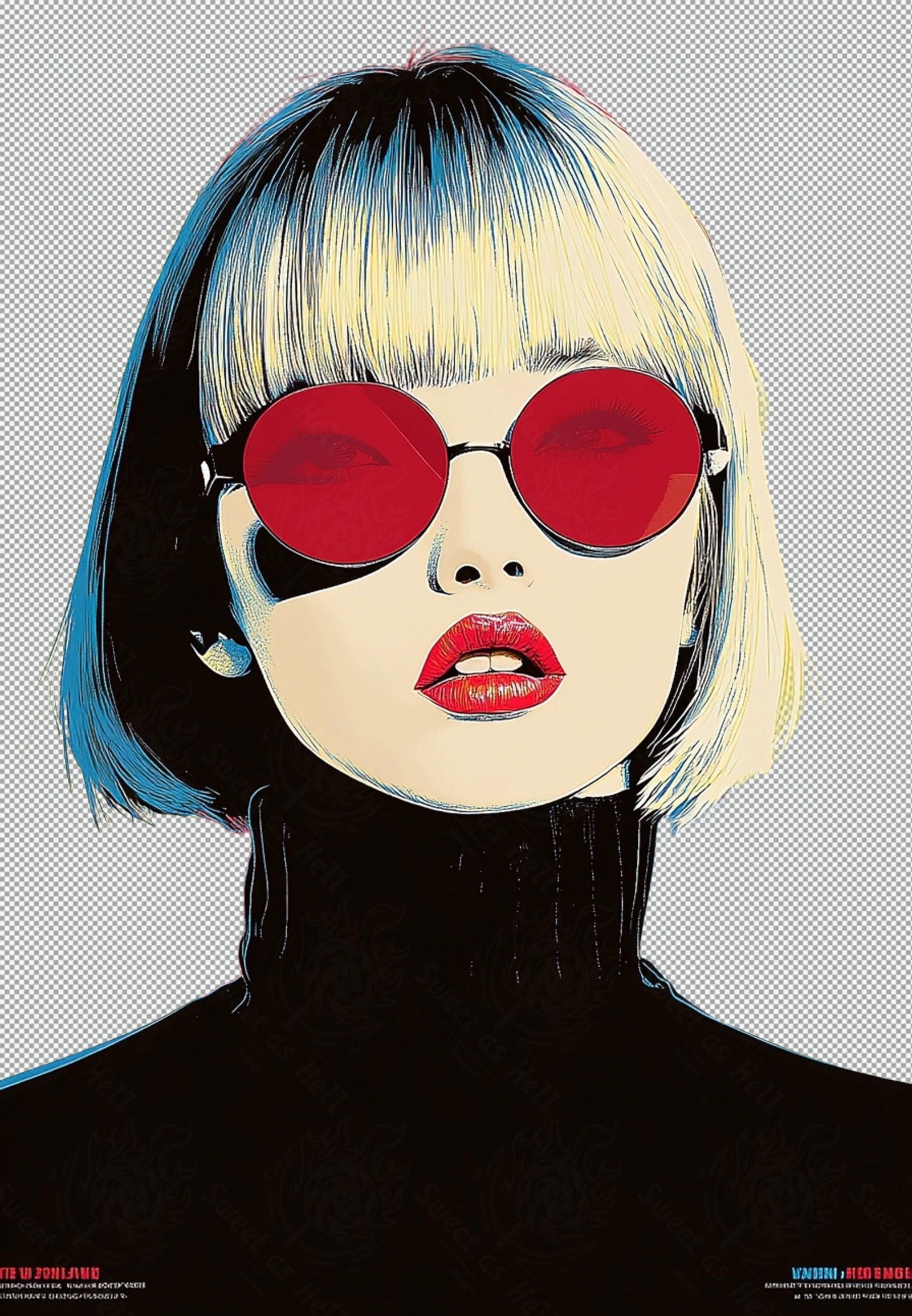 Modern Art Styled Fashion Ad Photo With A Transparent Background 078 SN2905 - Sweet As Hell Designs