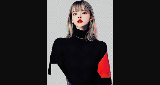 Modern Art Styled Fashion Ad Photo With A Transparent Background 086 SN2913 - Sweet As Hell Designs