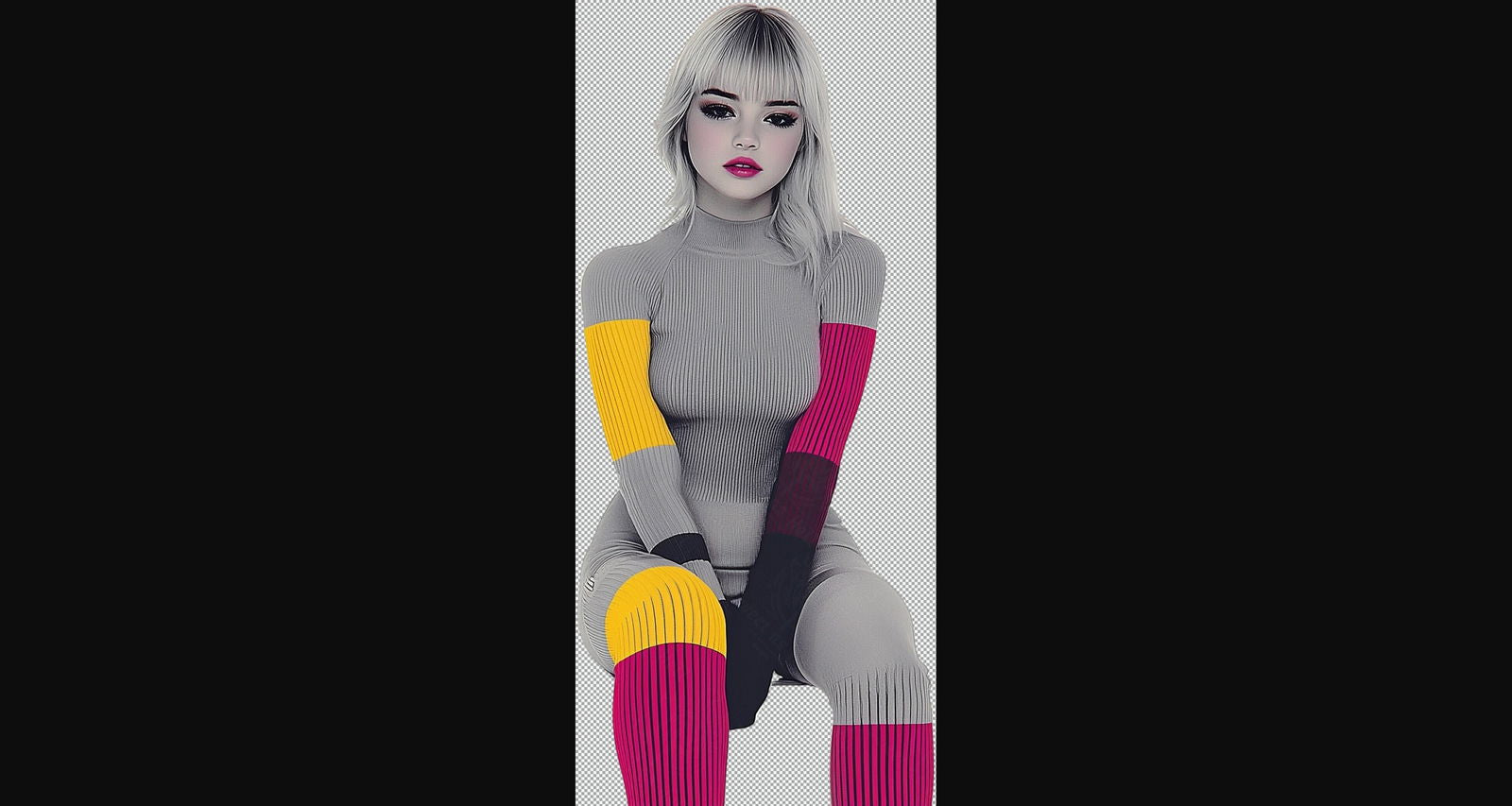 Modern Art Styled Fashion Ad Photo With A Transparent Background 087 SN2914 - Sweet As Hell Designs