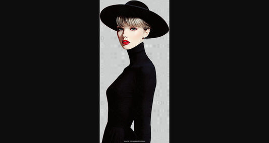 Modern Art Styled Fashion Ad Photo With A Transparent Background 090 SN2917 - Sweet As Hell Designs