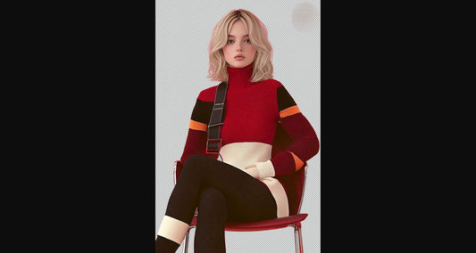 Modern Art Styled Fashion Ad Photo With A Transparent Background 099 SN2926 - Sweet As Hell Designs