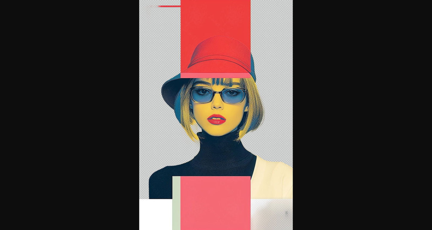 Modern Art Styled Fashion Ad Photo With A Transparent Background 112 SN2939 - Sweet As Hell Designs