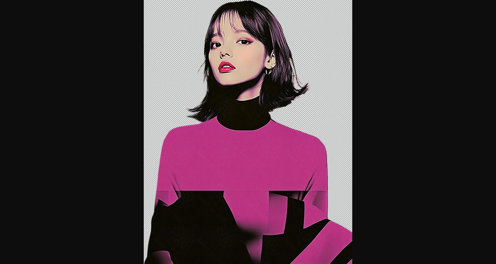Modern Art Styled Fashion Ad Photo With A Transparent Background 113 SN2940 - Sweet As Hell Designs