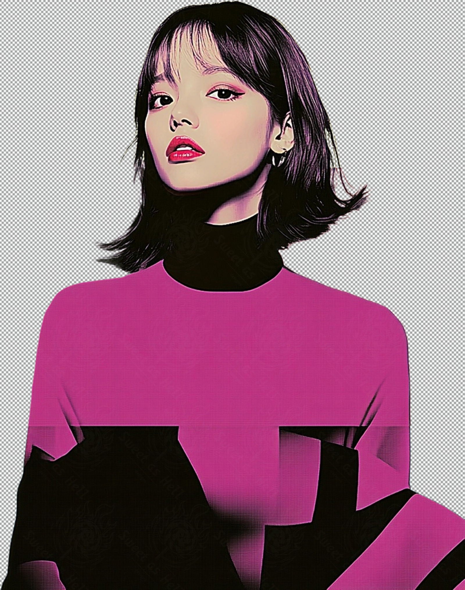Modern Art Styled Fashion Ad Photo With A Transparent Background 113 SN2940 - Sweet As Hell Designs