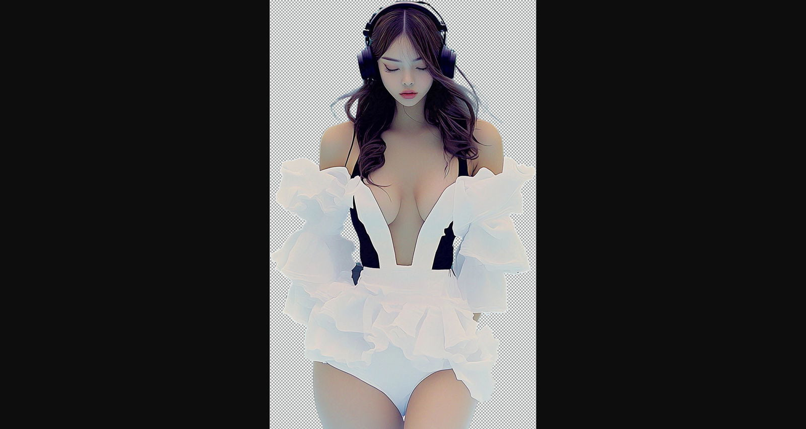 Modern Art Styled Fashion Ad Photo With A Transparent Background 135 SN2962 - Sweet As Hell Designs