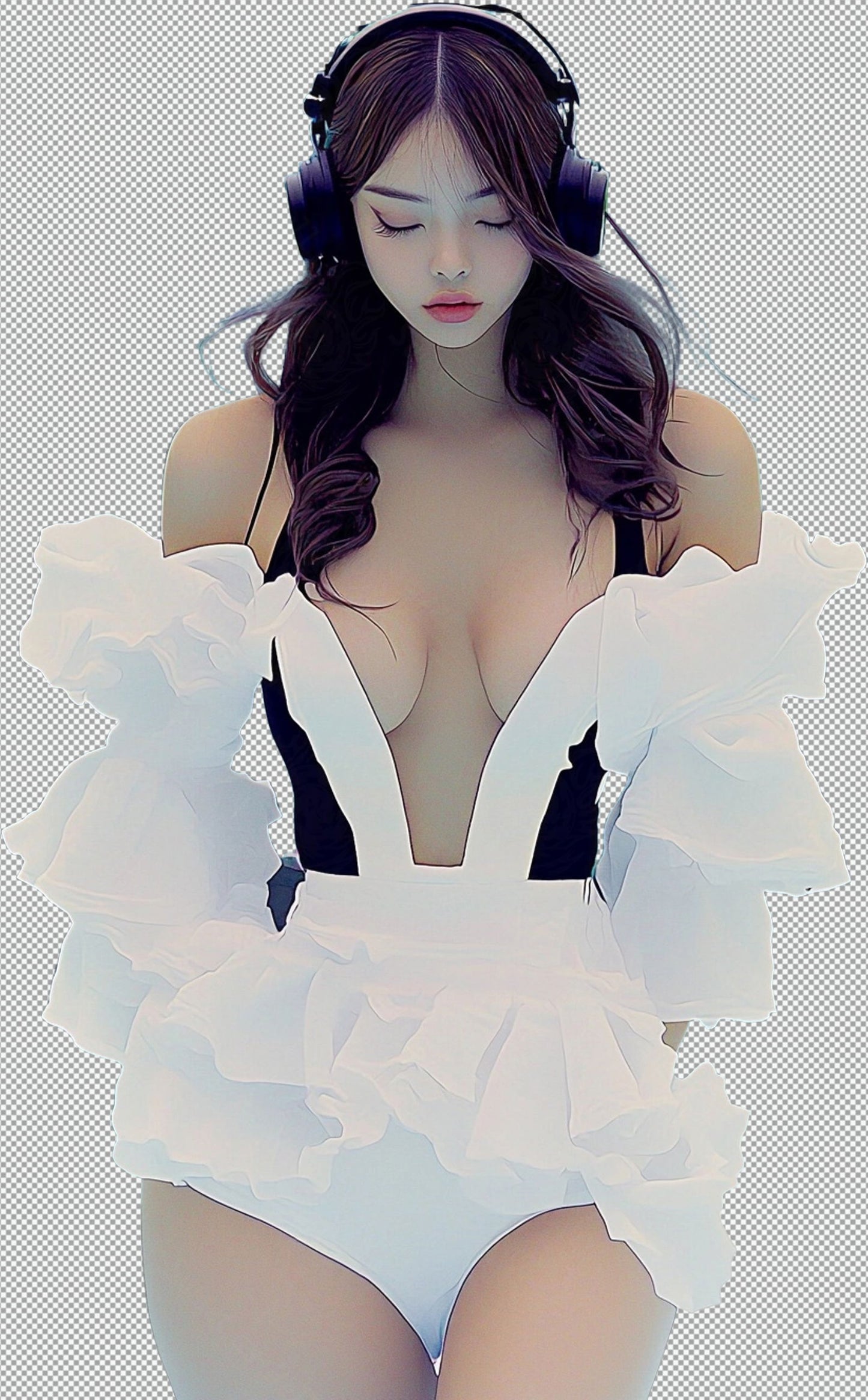 Modern Art Styled Fashion Ad Photo With A Transparent Background 135 SN2962 - Sweet As Hell Designs