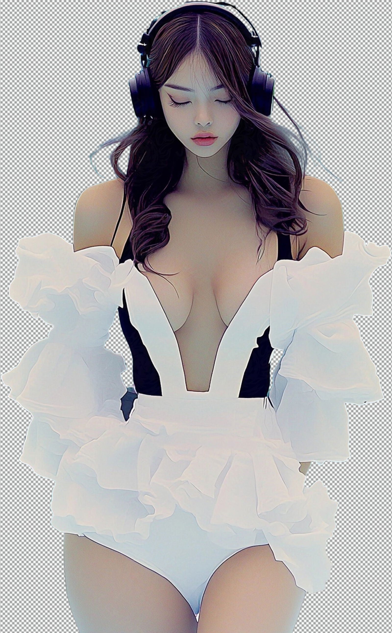 Modern Art Styled Fashion Ad Photo With A Transparent Background 135 SN2962 - Sweet As Hell Designs