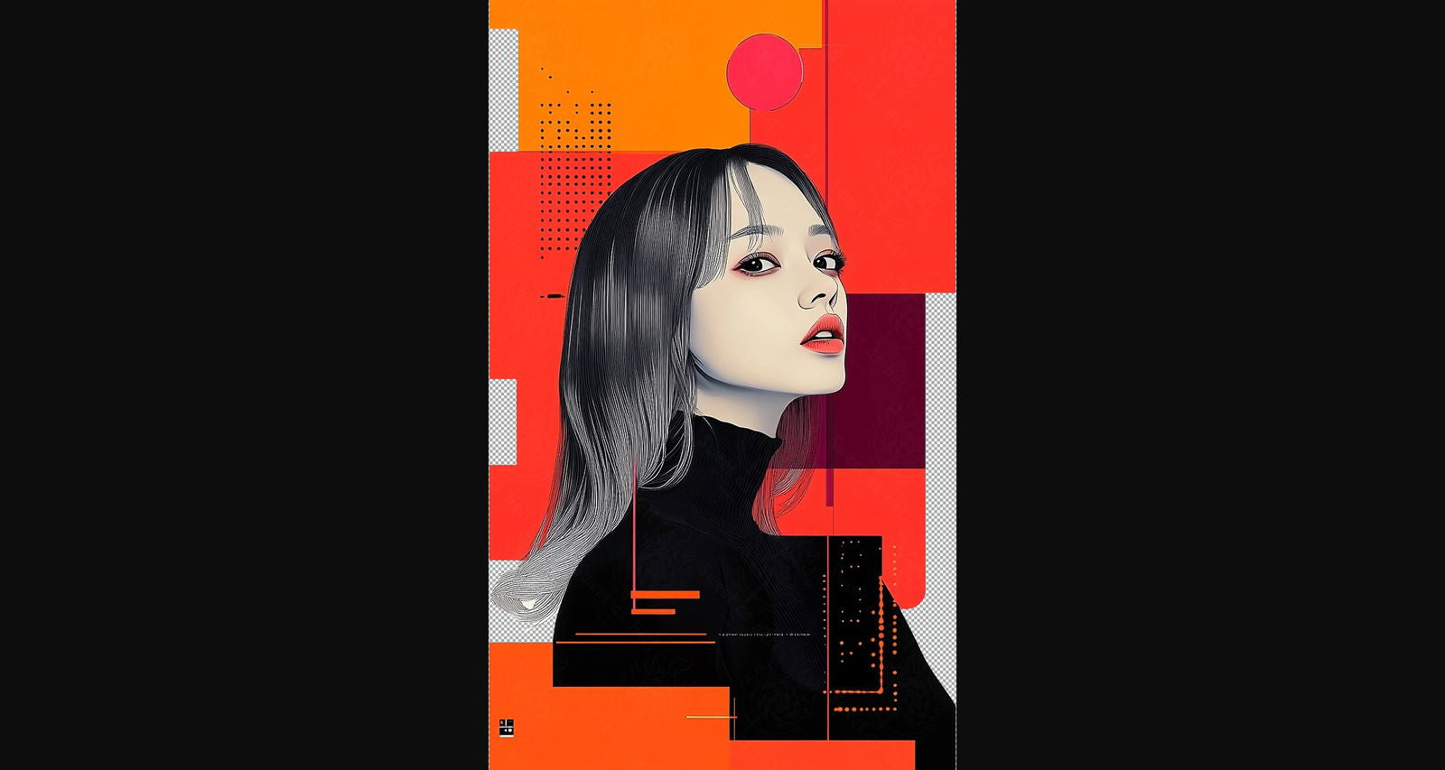 Modern Art Styled Fashion Ad Photo With A Transparent Background 141 SN2968 - Sweet As Hell Designs