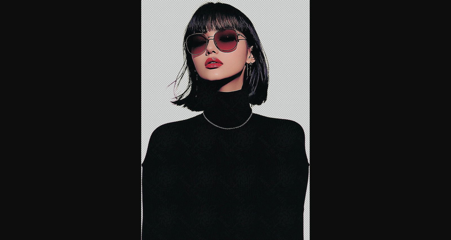 Modern Art Styled Fashion Ad Photo With A Transparent Background 143 SN2970 - Sweet As Hell Designs