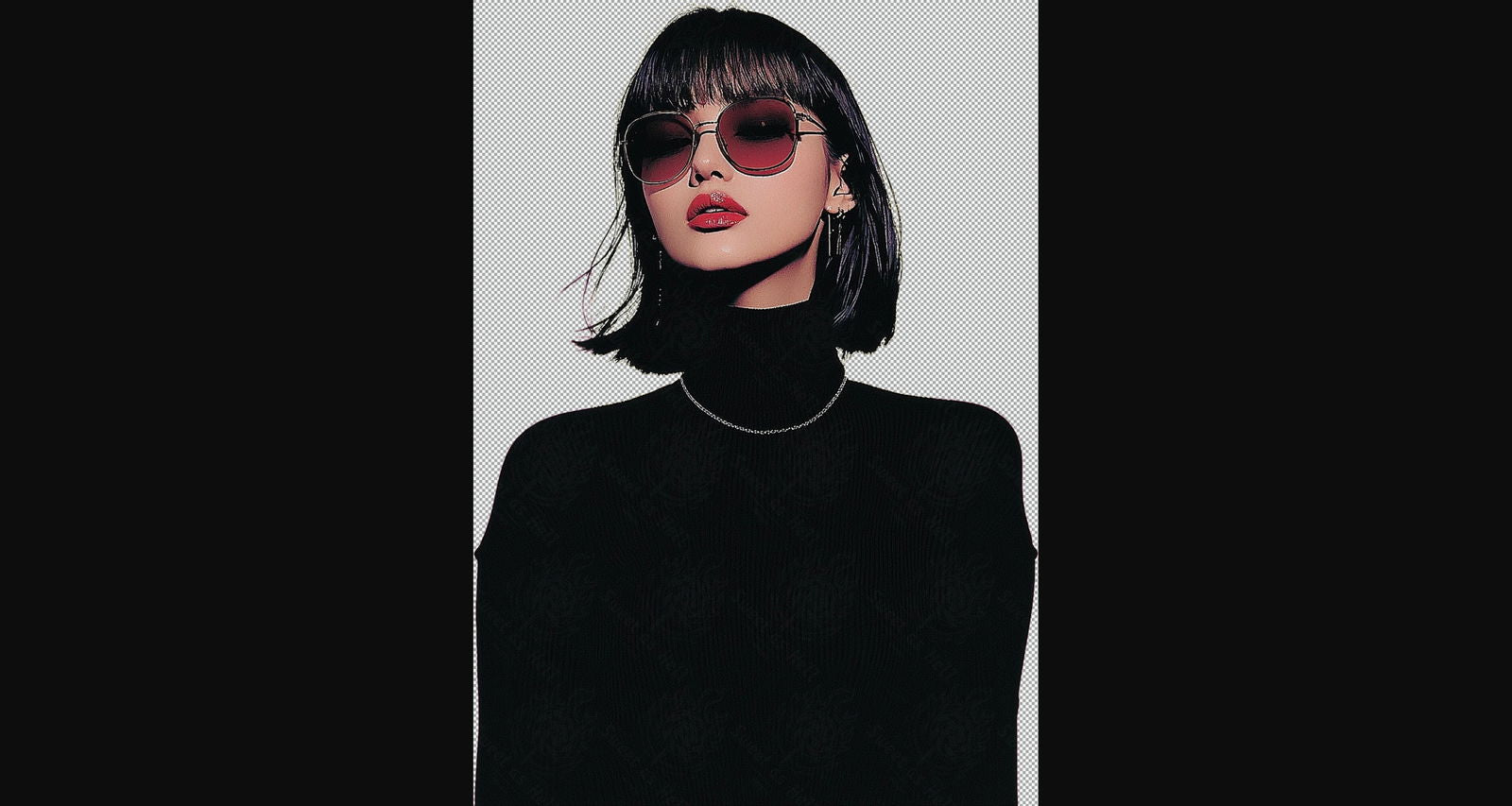 Modern Art Styled Fashion Ad Photo With A Transparent Background 143 SN2970 - Sweet As Hell Designs