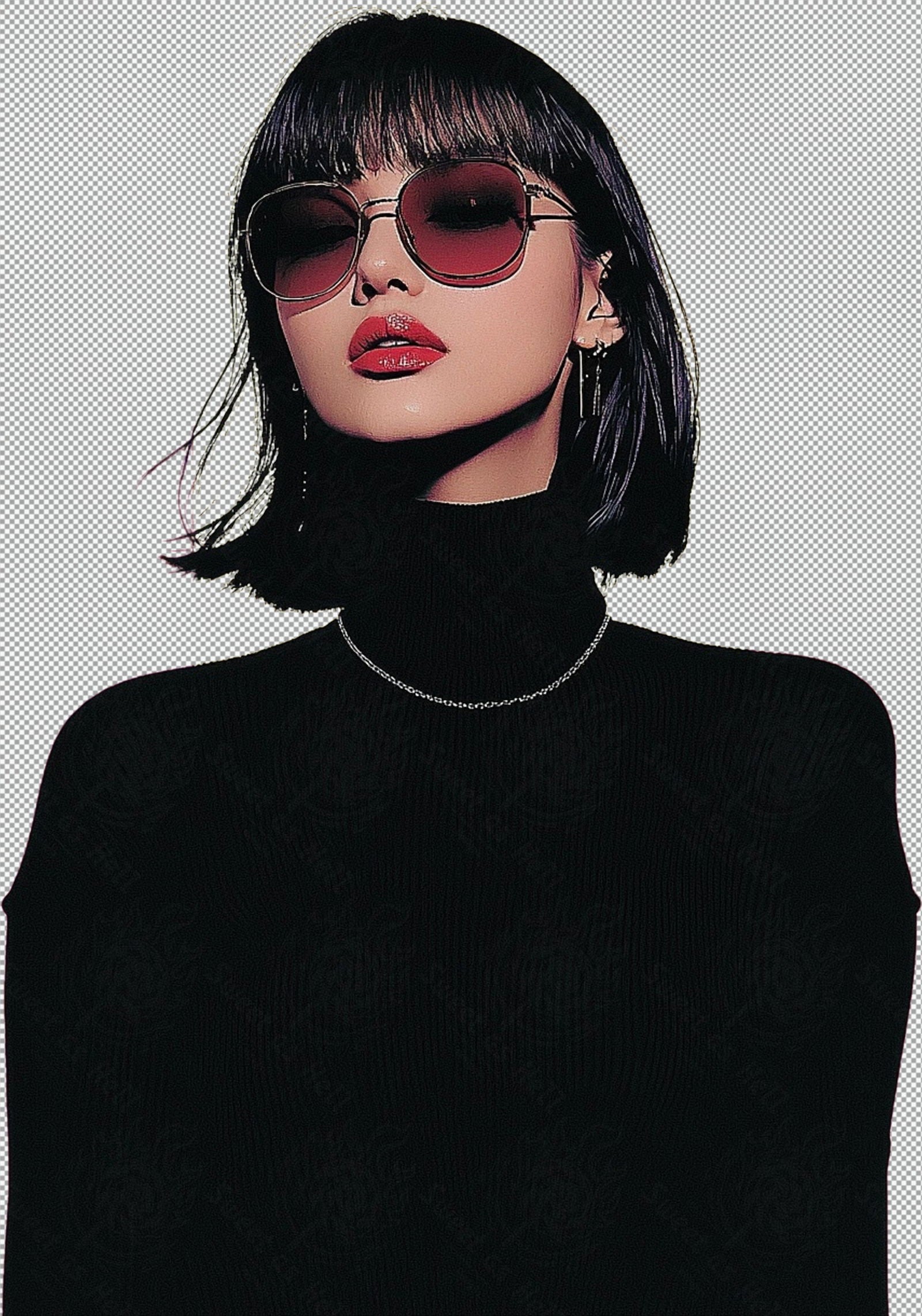 Modern Art Styled Fashion Ad Photo With A Transparent Background 143 SN2970 - Sweet As Hell Designs