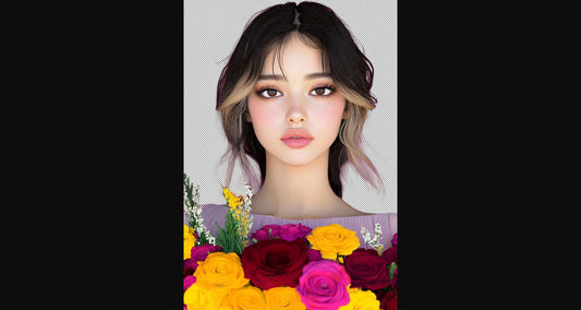 Modern Art Styled Fashion Ad Photo With A Transparent Background 146 SN2973 - Sweet As Hell Designs