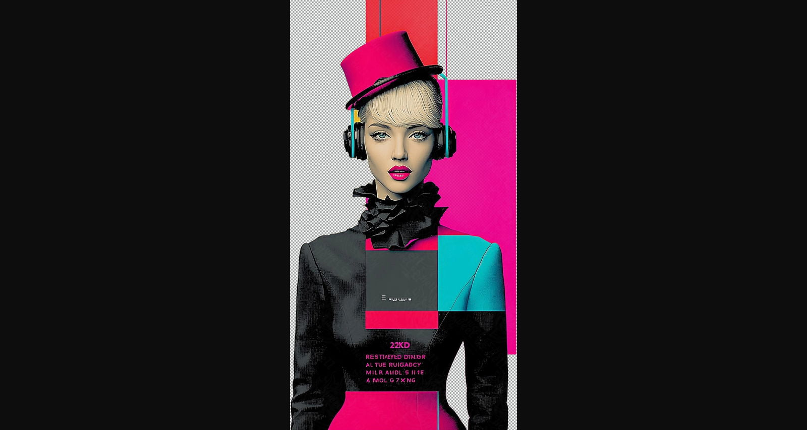 Modern Art Styled Fashion Ad Photo With A Transparent Background 148 SN2975 - Sweet As Hell Designs