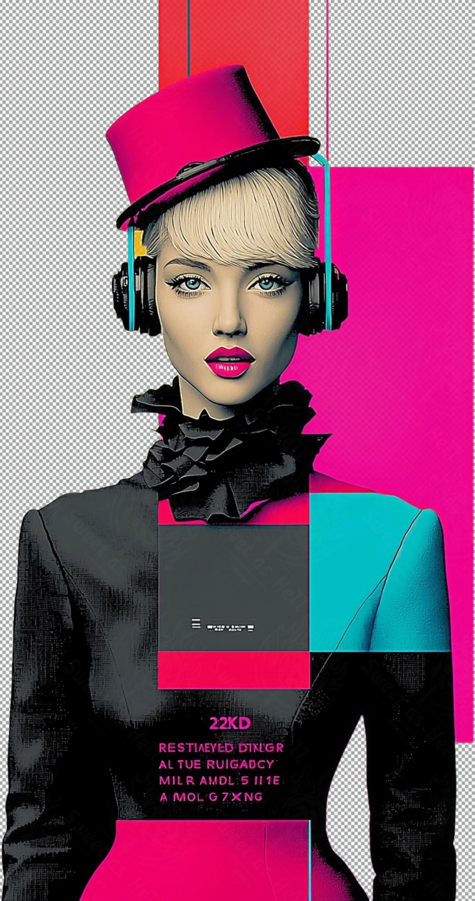 Modern Art Styled Fashion Ad Photo With A Transparent Background 148 SN2975 - Sweet As Hell Designs