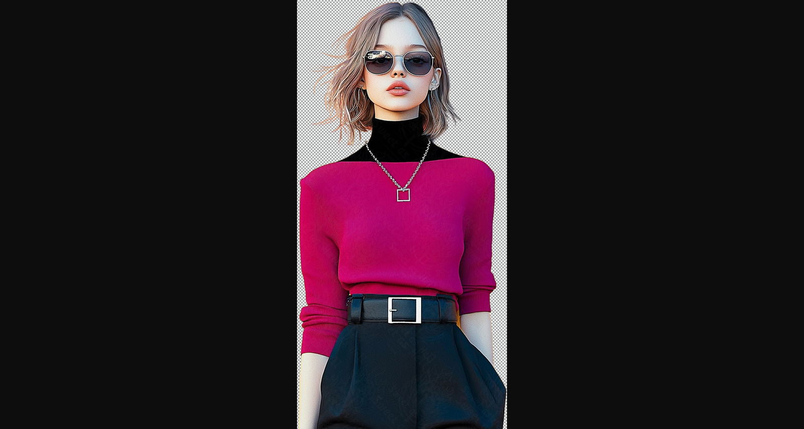 Modern Art Styled Fashion Ad Photo With A Transparent Background 149 SN2976 - Sweet As Hell Designs