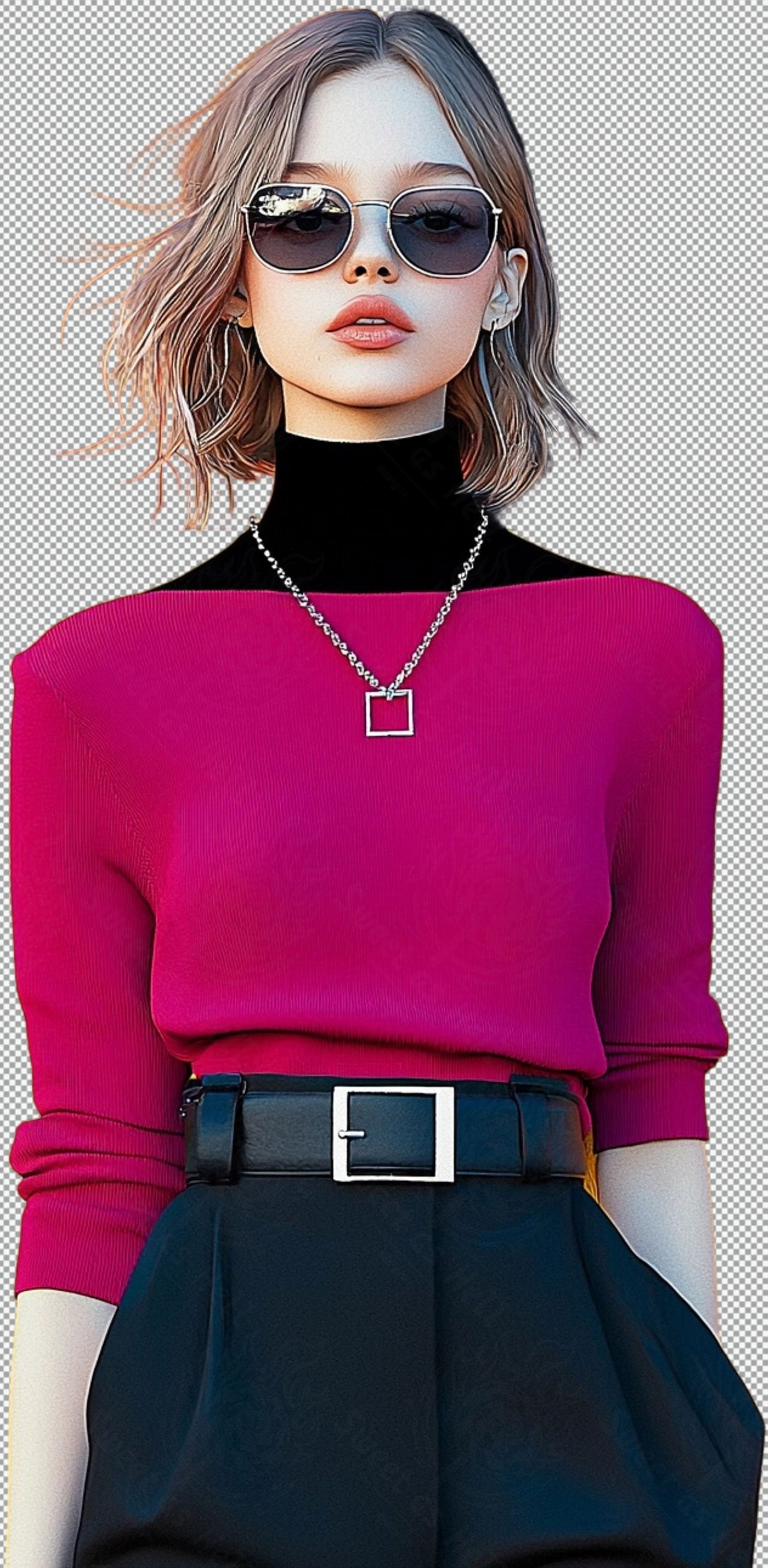 Modern Art Styled Fashion Ad Photo With A Transparent Background 149 SN2976 - Sweet As Hell Designs