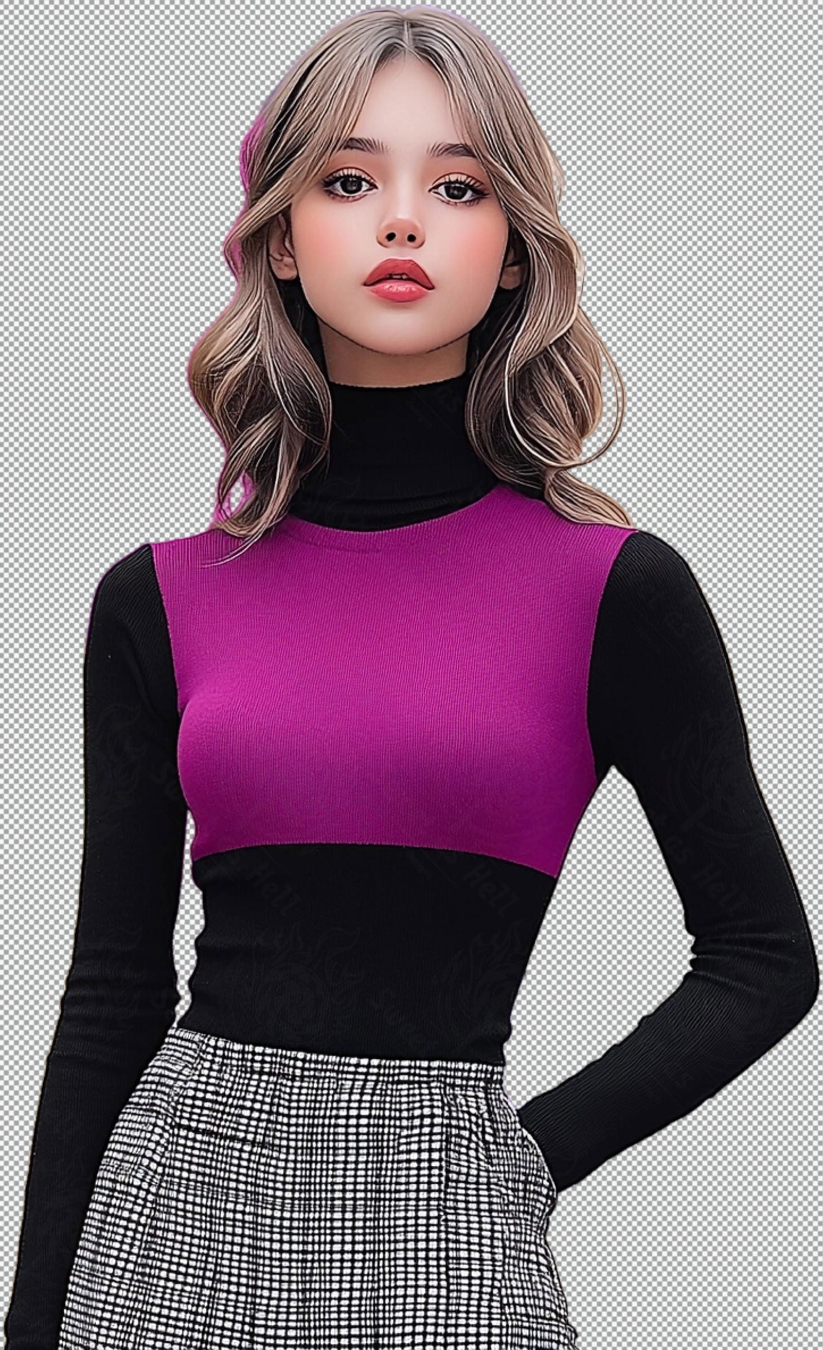 Modern Art Styled Fashion Ad Photo With A Transparent Background 151 SN2978 - Sweet As Hell Designs