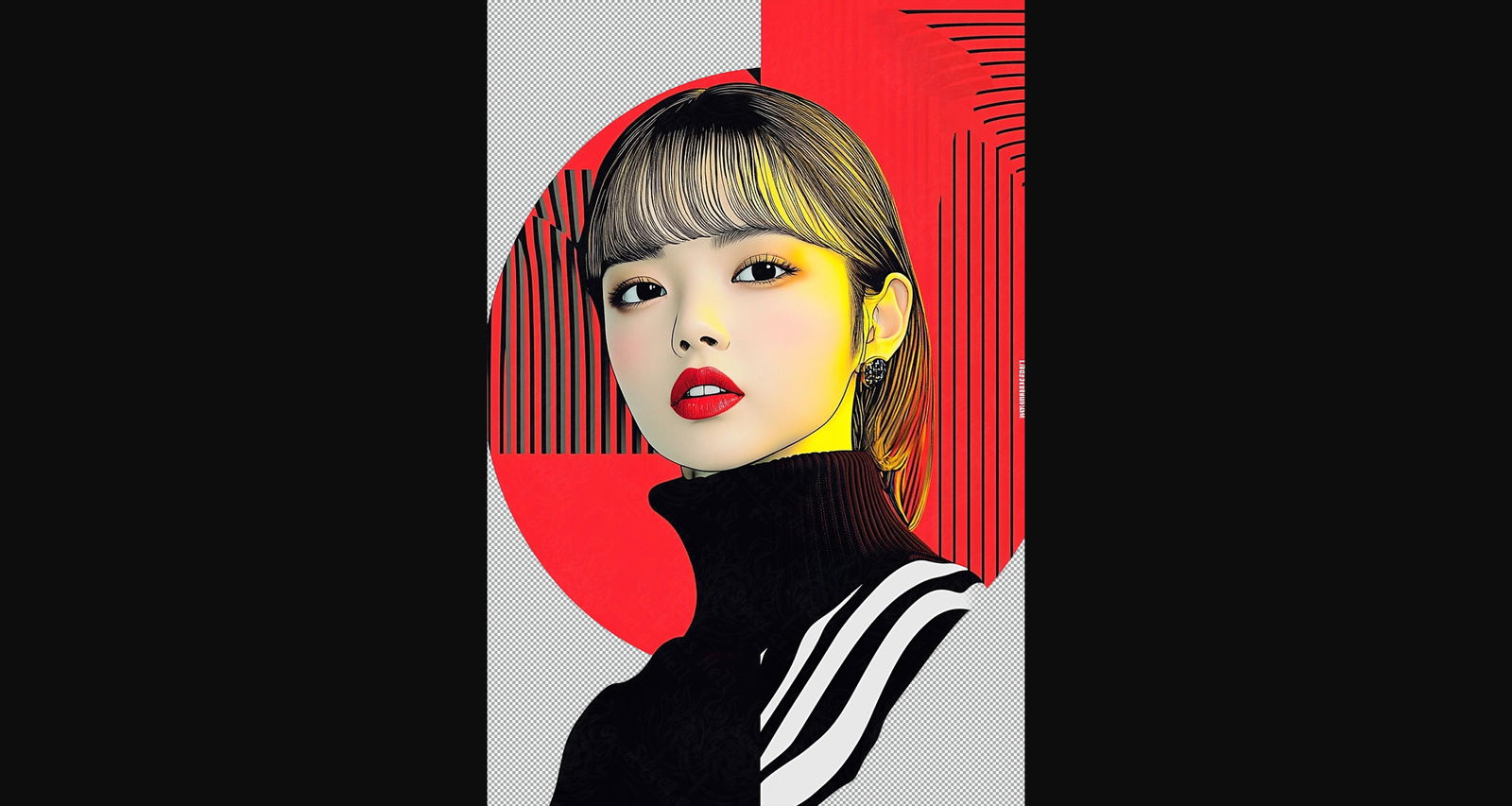 Modern Art Styled Fashion Ad Photo With A Transparent Background 156 SN2983 - Sweet As Hell Designs