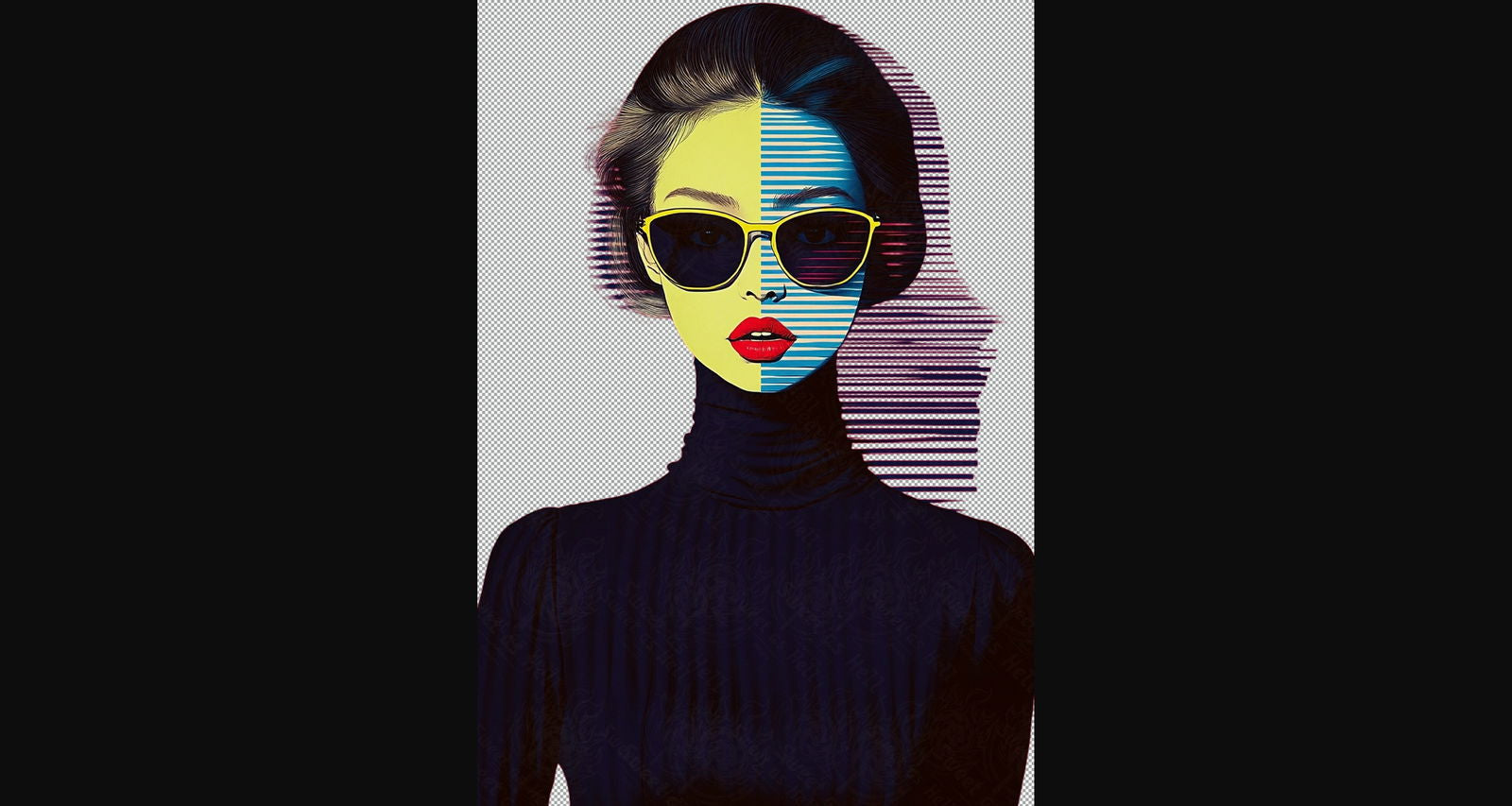 Modern Art Styled Fashion Ad Photo With A Transparent Background 157 SN2984 - Sweet As Hell Designs