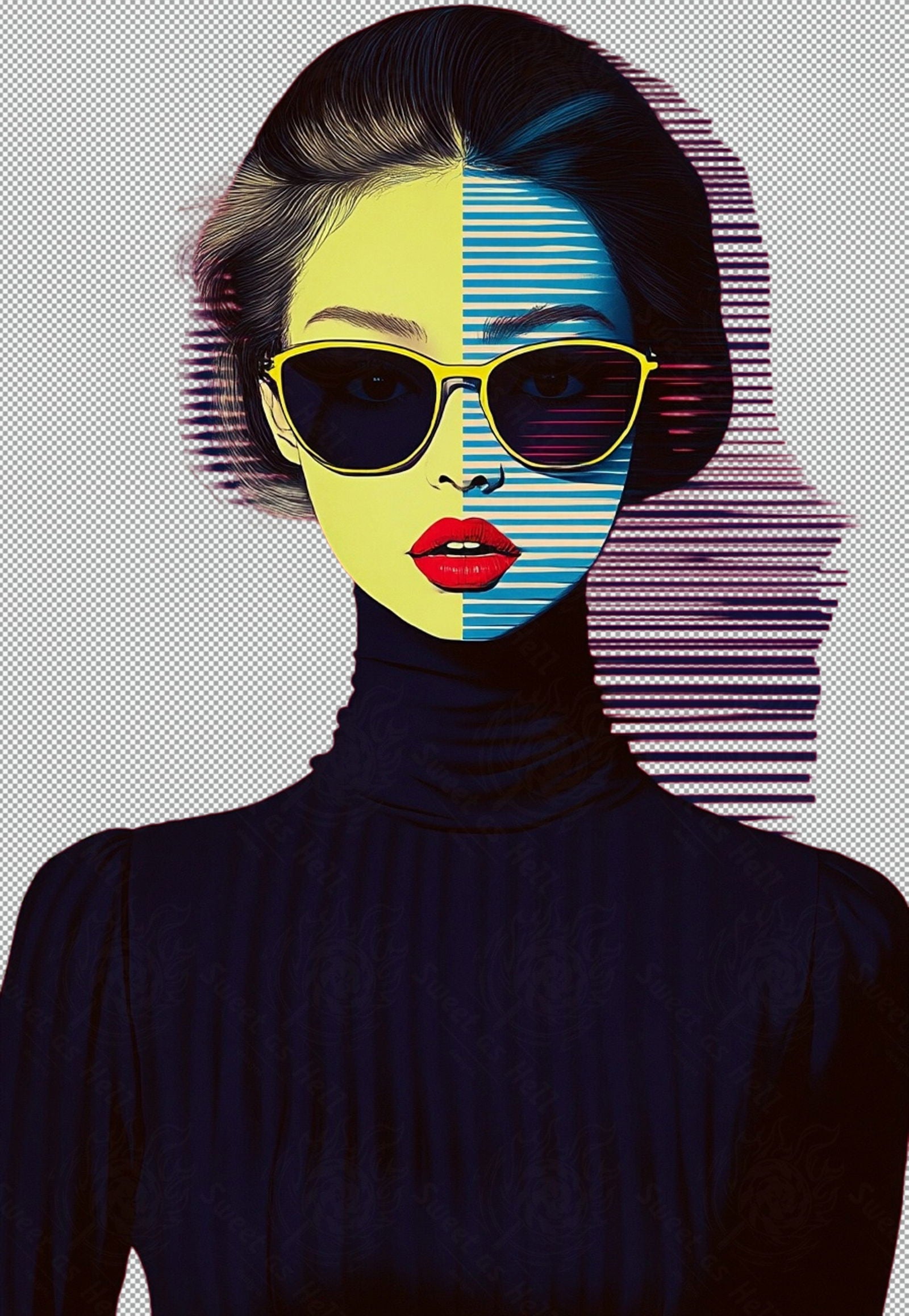Modern Art Styled Fashion Ad Photo With A Transparent Background 157 SN2984 - Sweet As Hell Designs
