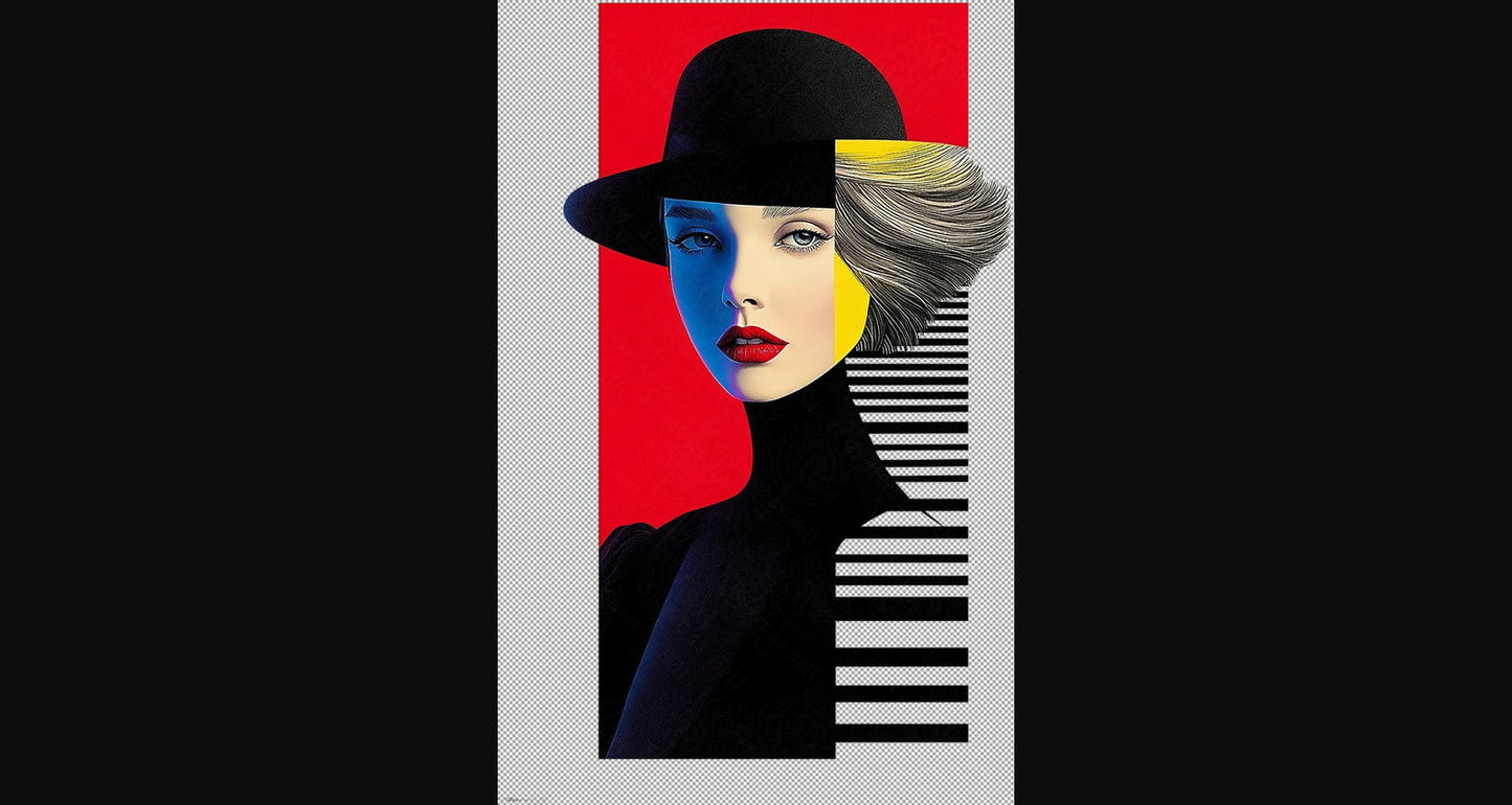 Modern Art Styled Fashion Ad Photo With A Transparent Background 158 SN2985 - Sweet As Hell Designs