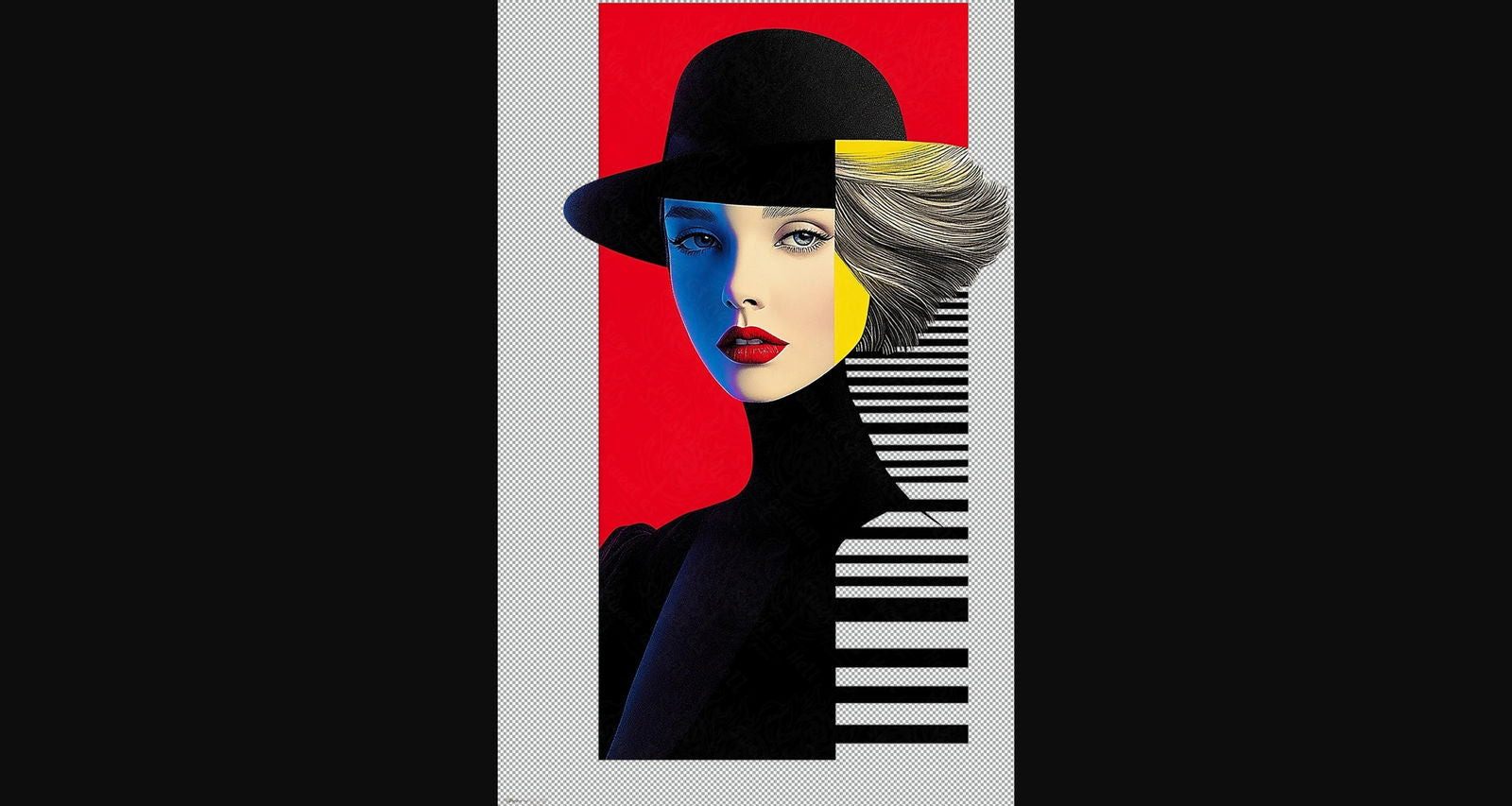 Modern Art Styled Fashion Ad Photo With A Transparent Background 158 SN2985 - Sweet As Hell Designs