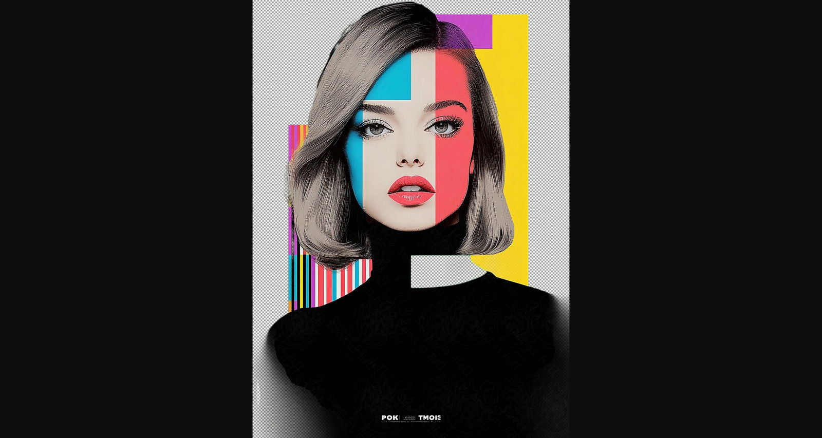 Modern Art Styled Fashion Ad Photo With A Transparent Background 159 SN2986 - Sweet As Hell Designs