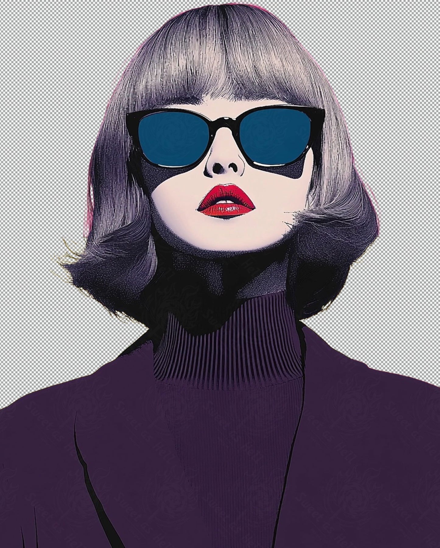 Modern Art Styled Fashion Ad Photo With A Transparent Background 160 SN2987 - Sweet As Hell Designs