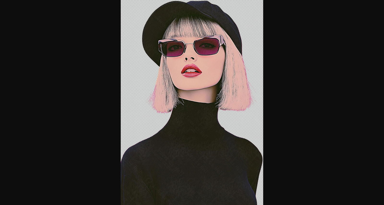 Modern Art Styled Fashion Ad Photo With A Transparent Background 161 SN2988 - Sweet As Hell Designs