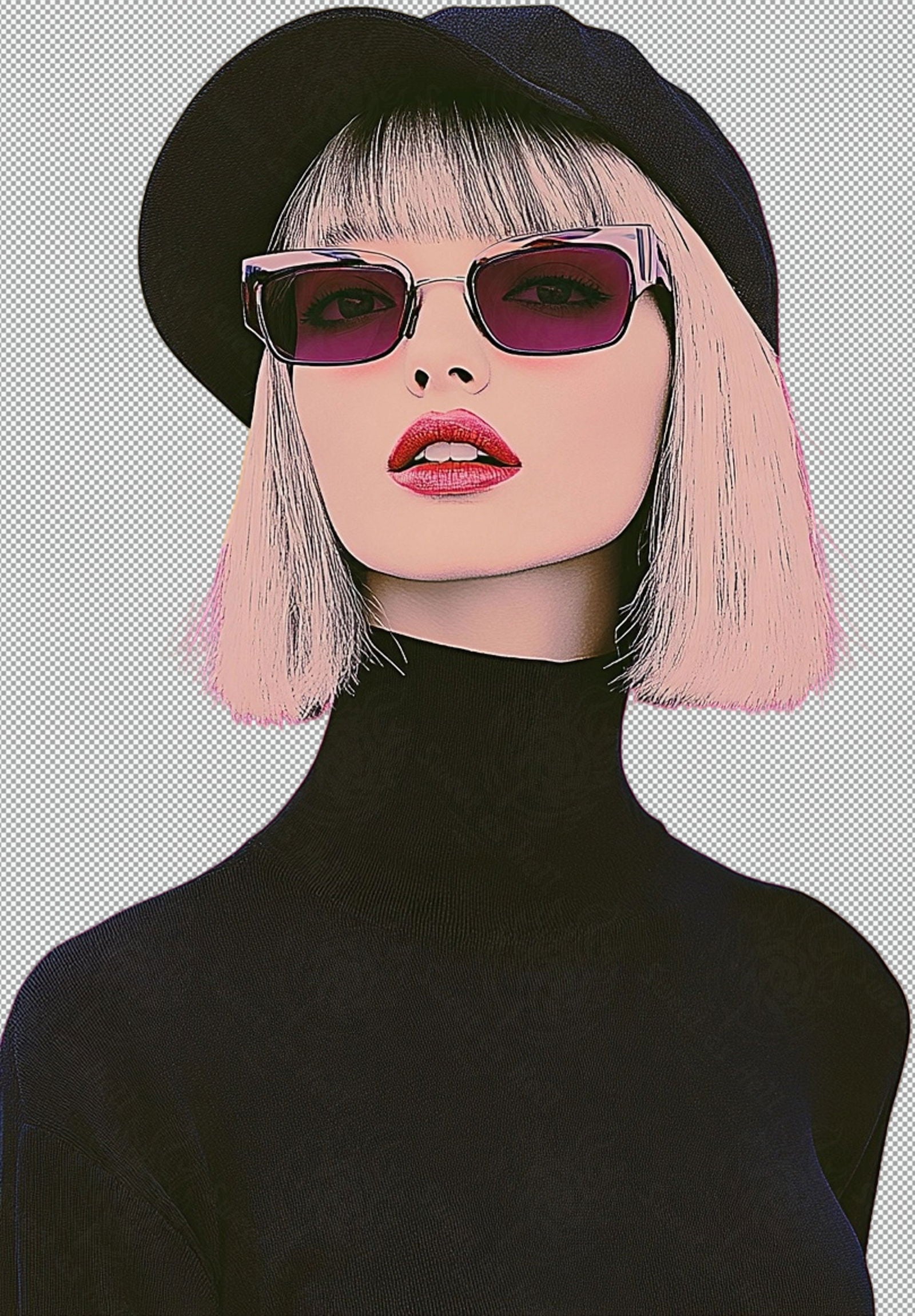 Modern Art Styled Fashion Ad Photo With A Transparent Background 161 SN2988 - Sweet As Hell Designs