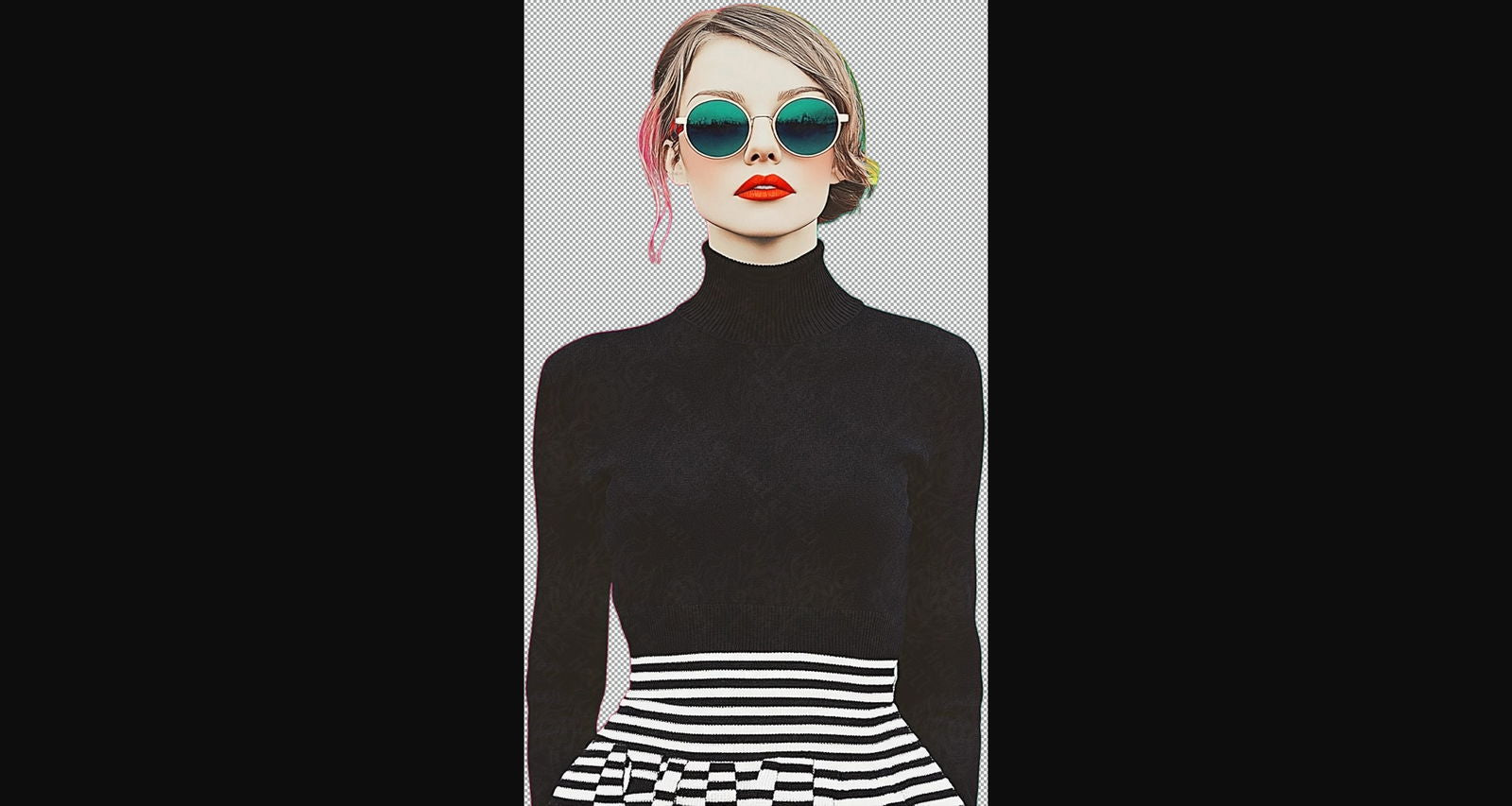 Modern Art Styled Fashion Ad Photo With A Transparent Background 163 SN2990 - Sweet As Hell Designs