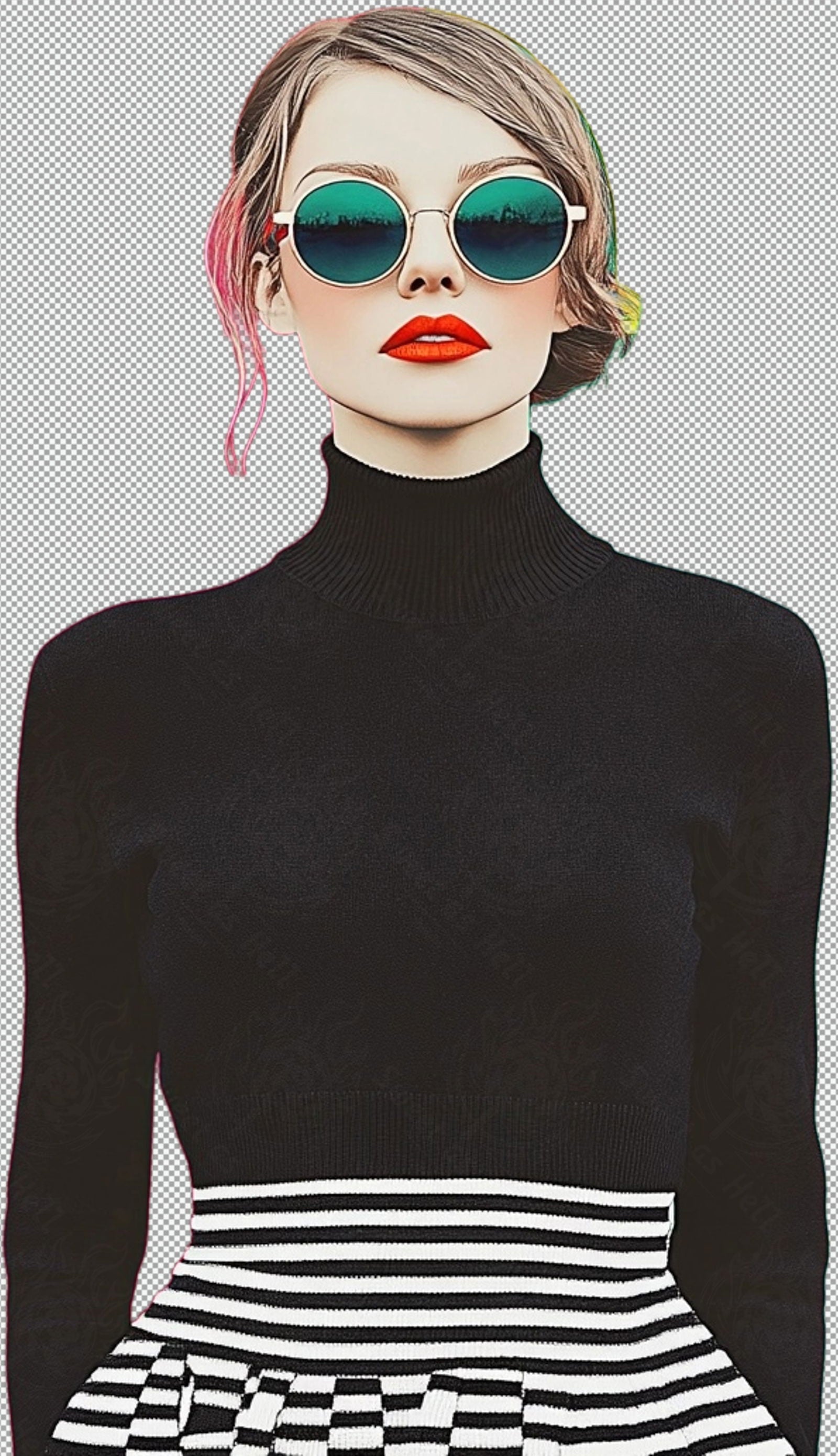 Modern Art Styled Fashion Ad Photo With A Transparent Background 163 SN2990 - Sweet As Hell Designs