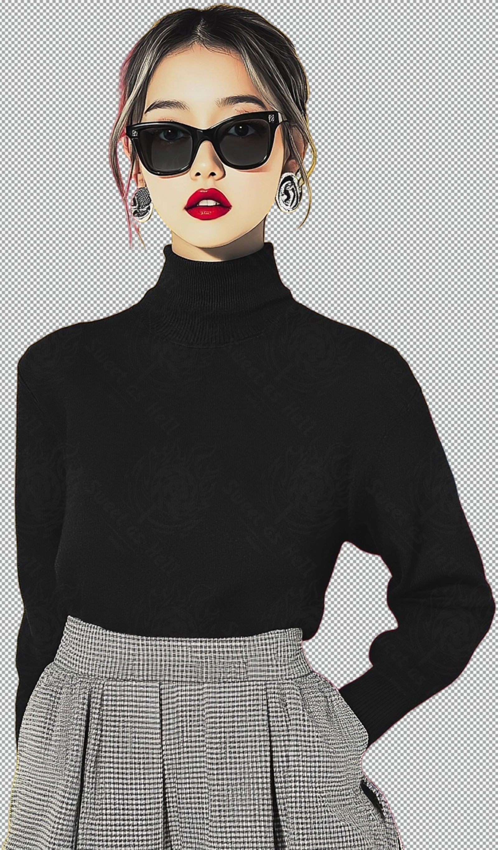 Modern Art Styled Fashion Ad Photo With A Transparent Background 164 SN2991 - Sweet As Hell Designs