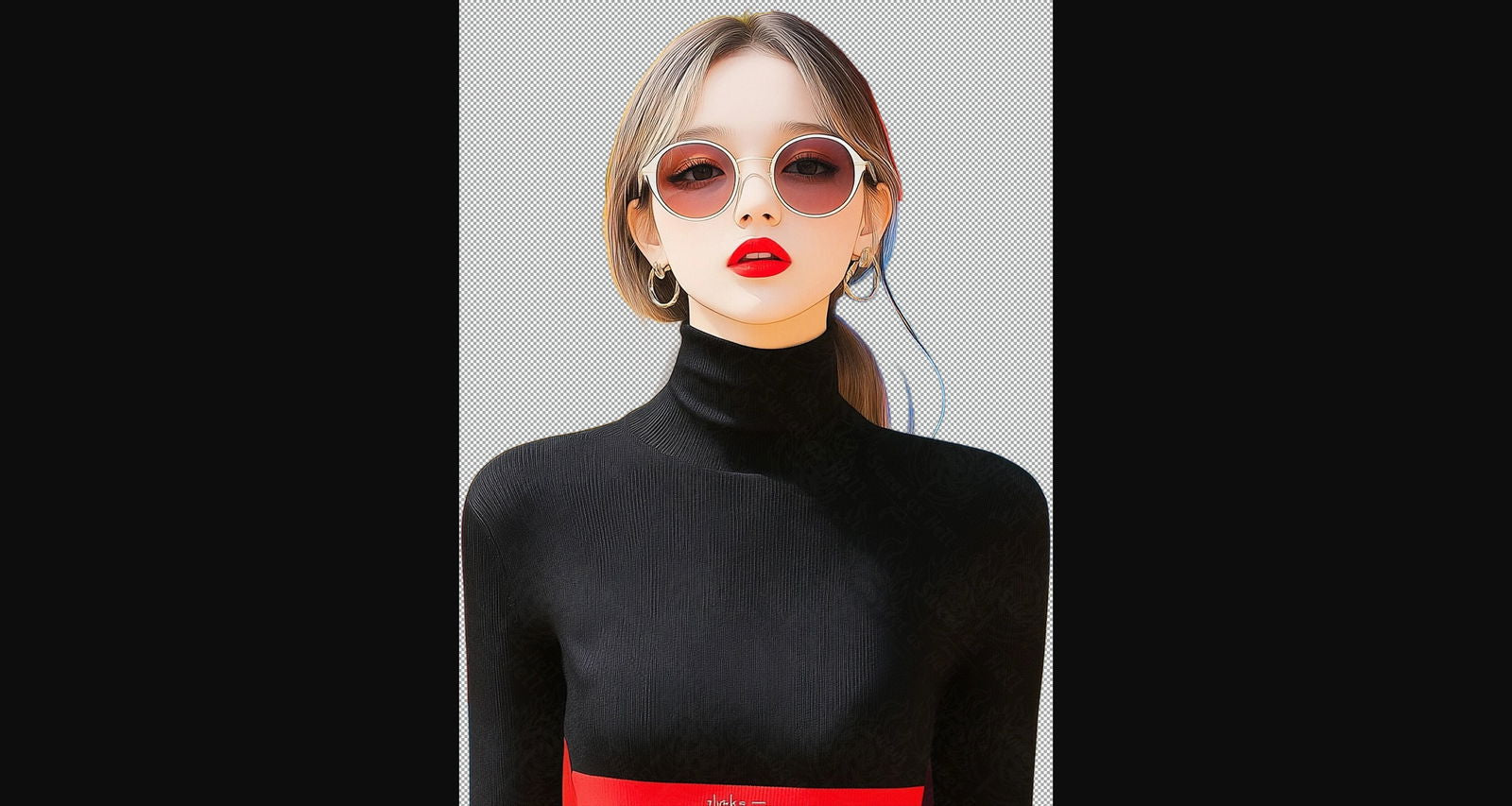 Modern Art Styled Fashion Ad Photo With A Transparent Background 165 SN2992 - Sweet As Hell Designs