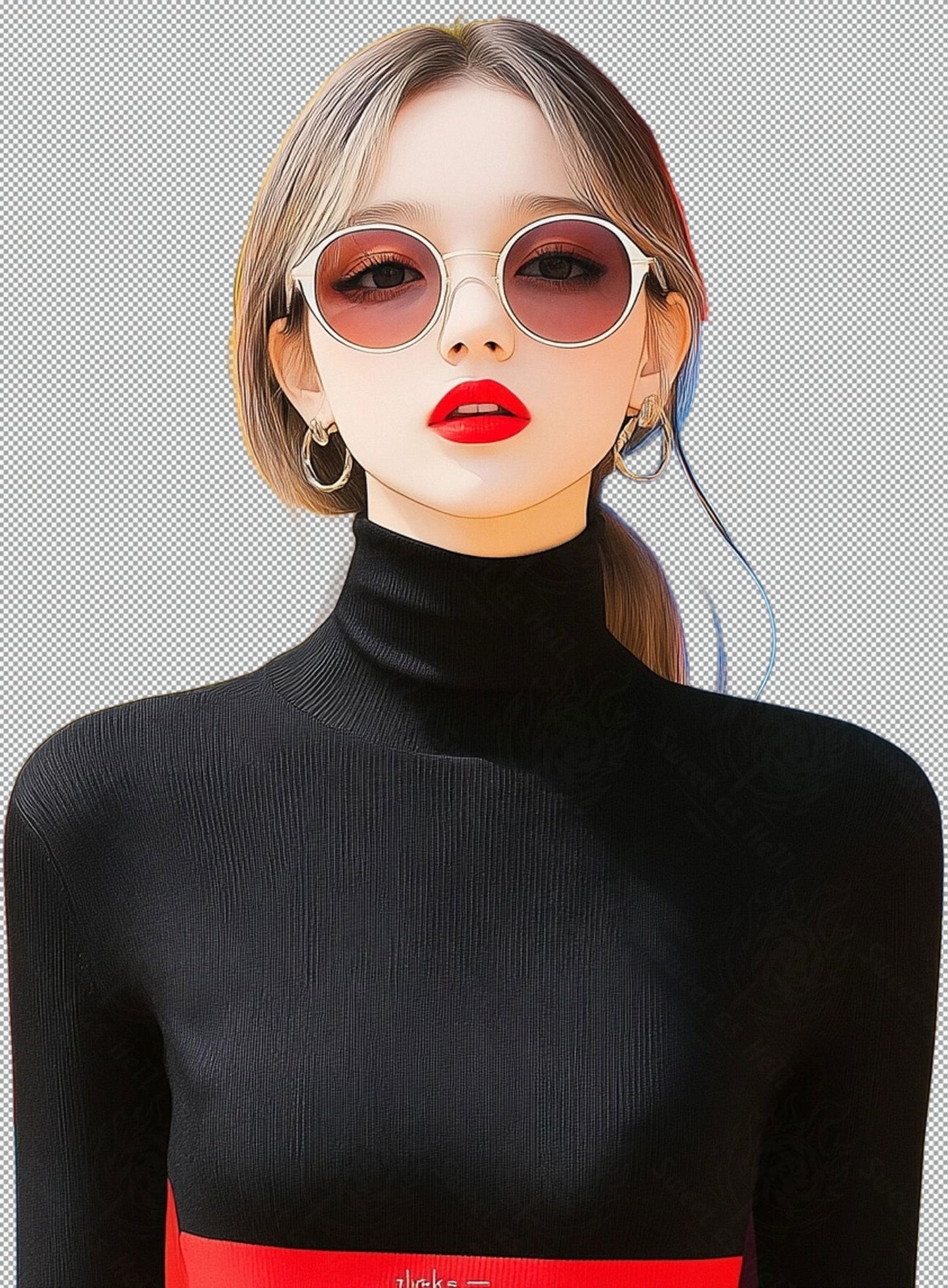 Modern Art Styled Fashion Ad Photo With A Transparent Background 165 SN2992 - Sweet As Hell Designs