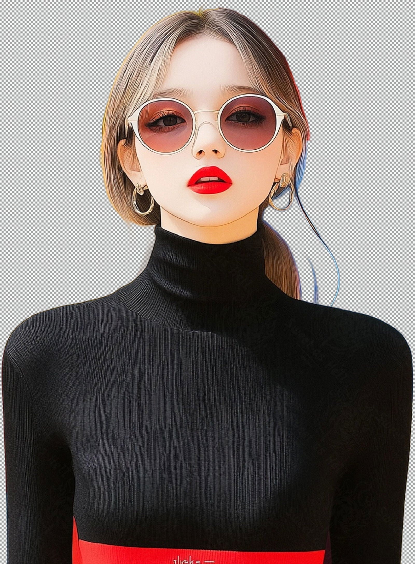 Modern Art Styled Fashion Ad Photo With A Transparent Background 165 SN2992 - Sweet As Hell Designs